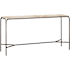 Currey and Company Crema 60" Wide Iron and Marble Table Natural / Bronze