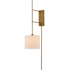 Currey and Company Savill 46" Tall Plug-In Wall Sconcewith Shantung Shade Antique Brass