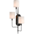 Currey and Company Knowsley 3 Light 30" Tall Wall Sconce with Shantung Shade Oil Rubbed Bronze