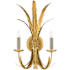 Currey and Company Bette Two Light Wall Sconce Grecian Gold Leaf