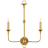 Currey and Company Nottaway 2 Light 24" Tall Wall Sconce Contemporary Gold Leaf