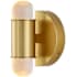 Currey and Company Capsule 2 Light 10" Tall LED Wall Sconce with Optic Crystal Shades - Brushed Brass Brushed Brass / Clear