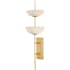 Currey and Company Follett 4 Light 34" Tall Wall Sconce with Composite Shades Contemporary Gold Leaf / White