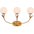 Currey and Company Rossville 3 Light 15" Tall Wall Sconce with Frosted Glass Shades Contemporary Gold Leaf / Sugar White / Frosted White