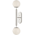 Currey and Company Barbican 2 Light 30" Tall Wall Sconce Polished Nickel / White