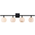 Currey and Company Bombelles 4 Light 38" Wide Bronze Vanity Light with Natural Alabaster Shades Natural / Brass / Clear