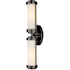 Currey and Company Bowland 2 Light 23" Tall Oil Rubbed Bronze Bath Bar with Frosted Glass Shades Oil Rubbed Bronze / Opaque