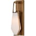 Currey and Company Brompton 17" Tall Antique Brass Bathroom Sconce with Frosted Glass Shade Antique Brass / White