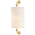 Currey and Company Tavey 18" Tall LED Wall Sconce with Fabric Shade Contemporary Gold Leaf