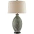 Currey and Company Remi 30" Tall Accent, Vase Table Lamp Green and Dark Red Drip Glaze