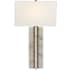 Currey and Company Khalil 33" Tall Buffet Table Lamp with Shantung Shade Marble / Antique Brass