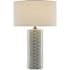 Currey and Company Fisch 25" Tall Buffet Table Lamp Gray / White / Antique Nickel