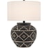 Currey and Company Tattoo 28" Tall Table Lamp with Fabric Shade Brewed Latte / Mole Black