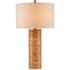 Currey and Company Salome 32" Tall Table Lamp with Fabric Shade Brass / Natural Rattan