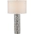 Currey and Company 28" Tall Buffet Table Lamp Gray / White / Polished Nickel