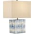 Currey and Company Nadene 18" Tall Buffet Table Lamp Blue / White / Brushed Brass
