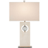 Currey and Company Radiant 27" Tall Buffet Table Lamp White / Clear / Antique Brass