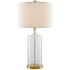 Currey and Company Hazel 31" Tall Vase Table Lamp Clear Seedy Bubbled Glass / Brass
