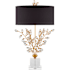Currey and Company Forget-Me-Not 2 Light 32" Tall Accent, Buffet Table Lamp Chinois Gold Leaf / Clear