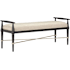 Currey and Company Perrin 52" Wide Wood Framed Bench Ebonized Taupe / Silver Granello