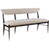 Currey and Company Arlan 60" Wide Ash Wood Bench Coffee Brown / Antique Brass