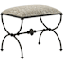 Currey and Company Agora 23"" Wide Fabric Standard Ottoman - Peppercorn Rustic Bronze
