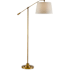 Currey and Company Maxstoke 66" Tall Boom Arm Floor Lamp Antique Brass