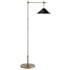 Currey and Company Dao 54" Tall Swing Arm Floor Lamp Silver Granello / Satin Black