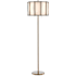 Currey and Company Daze 2 Light 63" Tall Floor Lamp with Glass Shade Antique Brass / White