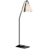 Currey and Company Frey 55" Tall Buffet Floor Lamp Satin Black / Brushed Brown