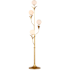 Currey and Company Rossville 4 Light 68" Tall Tree Floor Lamp with Frosted Glass Shades Contemporary Gold Leaf / Frosted White