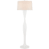 Currey and Company Monica 75" Tall Torchiere Floor Lamp with Linen Shade White