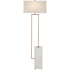 Currey and Company Beside 69" Tall Torchiere Floor Lamp White / Antique Brass