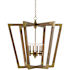 Currey and Company Bastian 6 Light 37" Wide Cage Chandelier Chestnut and Brass