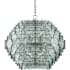 Currey and Company Braithwell 14 Light Wrought Iron Chandelier with Clear Glass Diffusers Painted Silver Granello