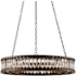 Currey and Company Elixir Round 24 Light Wrought Iron Drum Chandelier with Clear Glass Diffusers Bronze Verdigris