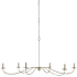Currey and Company Saxon 6 Light 63" Wide Single Tier Candle Style Chandelier Silver Granello