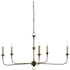Currey and Company 5 Light 36" Wide Wrought Iron Candle Style Chandelier Pyrite Bronze