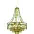 Currey and Company Vintner 7 Light 27" Wide Wrought Iron Empire Chandelier Dark Contemporary Gold Leaf / Green