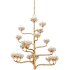 Currey and Company Agave Americana 22 Light 42" Wide 5 Tier Chandelier Dark Contemporary Gold Leaf
