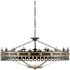 Currey and Company Berkeley 6 Light 40" Wide Wrought Iron Chandelier with Acrylic Shade Antique Gold / Moss Gray