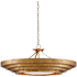 Currey and Company Belle 3 Light 36" Wide Wrought Iron Pendant with Glass Shade Gold Leaf / White