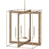 Currey and Company Purebred 4 Light 32-1/4" Wide Cage Chandelier with Decorative Rope Design Contemporary Gold Leaf / Natural Abaca