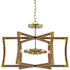Currey and Company Bastian 6 Light 27" Wide Cage Chandelier Chestnut / Brass