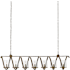 Currey and Company Maximus 7 Light 64" Wide Taper Candle Linear Chandelier with Clear Glass Shades Pyrite Bronze