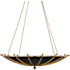 Currey and Company Fontaine 6 Light 41" Wide Wrought Iron Pendant Antique Gold Leaf / Gold Leaf / Satin Black