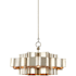 Currey and Company Grand Lotus Single Light 20" Wide Wrought Iron Chandelier / Semi-Flush Ceiling Fixture Silver Leaf