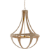 Currey and Company Ibiza 4 Light 28" Wide Wrought Iron Empire Chandelier Natural / Dark Gold Leaf