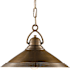 Currey and Company Weybright Single Light 14" Wide Pendant Vintage Brass