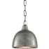 Currey and Company Earthshine Single Light 8" Wide Mini Pendant Blackened Steel